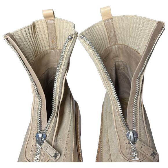 Sam Edelman Boots Womens 8 Leone Leather Chunky Mid Calf Combat Shoes Tan - Picture 14 of 16